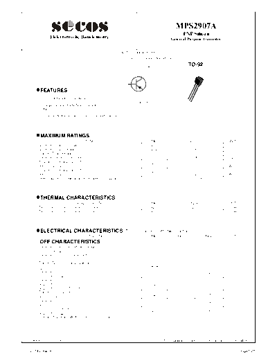 Secos mps2907a  . Electronic Components Datasheets Active components Transistors Secos mps2907a.pdf