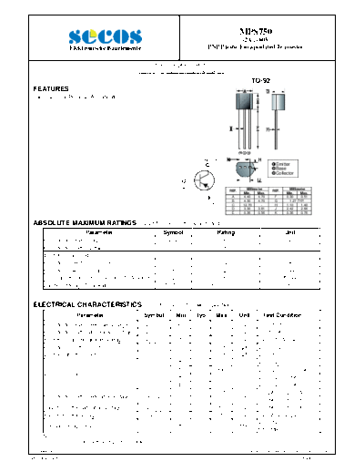 Secos mps750  . Electronic Components Datasheets Active components Transistors Secos mps750.pdf