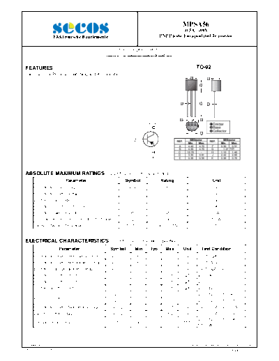 Secos mpsa56  . Electronic Components Datasheets Active components Transistors Secos mpsa56.pdf