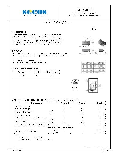 Secos smg2340ne  . Electronic Components Datasheets Active components Transistors Secos smg2340ne.pdf