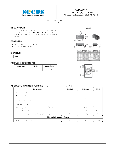 Secos smg2343  . Electronic Components Datasheets Active components Transistors Secos smg2343.pdf