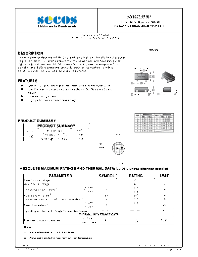 Secos smg2359p  . Electronic Components Datasheets Active components Transistors Secos smg2359p.pdf