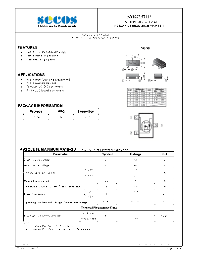 Secos smg2371p  . Electronic Components Datasheets Active components Transistors Secos smg2371p.pdf