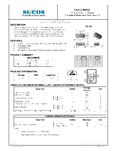 Secos smg2398ne  . Electronic Components Datasheets Active components Transistors Secos smg2398ne.pdf