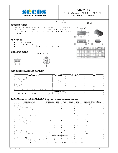 Secos smg2310a  . Electronic Components Datasheets Active components Transistors Secos smg2310a.pdf