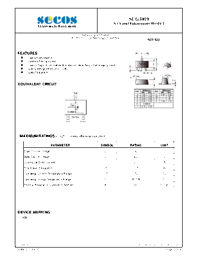 Secos scg3019  . Electronic Components Datasheets Active components Transistors Secos scg3019.pdf