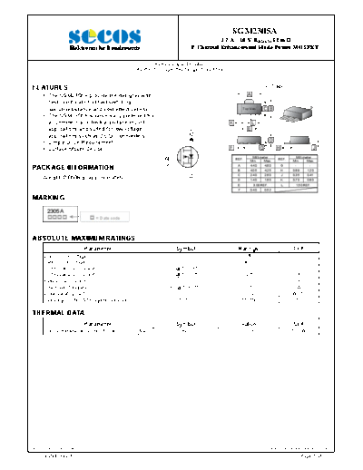 Secos sgm2305a  . Electronic Components Datasheets Active components Transistors Secos sgm2305a.pdf