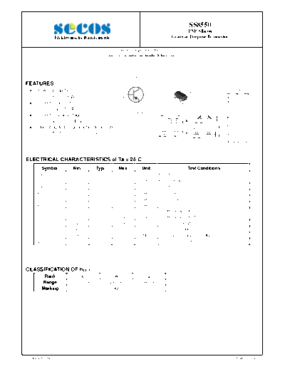 Secos ss8550  . Electronic Components Datasheets Active components Transistors Secos ss8550.pdf