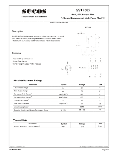 Secos sst2605  . Electronic Components Datasheets Active components Transistors Secos sst2605.pdf