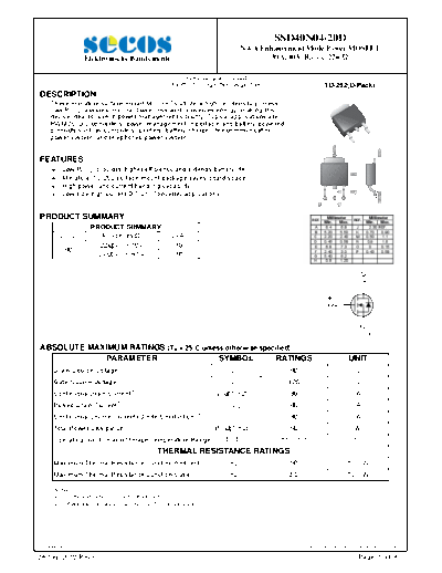 Secos ssd40n04-20d  . Electronic Components Datasheets Active components Transistors Secos ssd40n04-20d.pdf