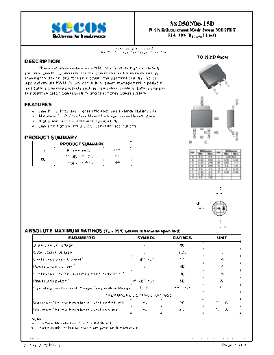Secos ssd50n06-15d  . Electronic Components Datasheets Active components Transistors Secos ssd50n06-15d.pdf