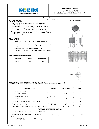 Secos ssd50p03-09d  . Electronic Components Datasheets Active components Transistors Secos ssd50p03-09d.pdf
