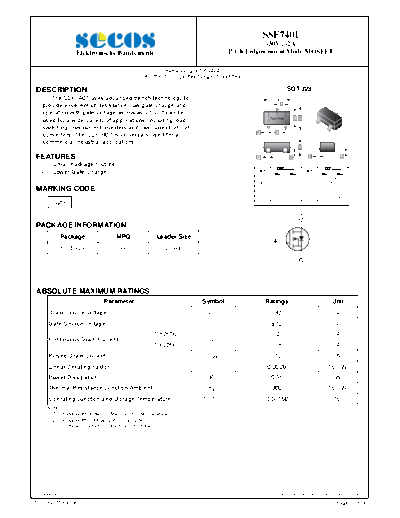 Secos ssf7401  . Electronic Components Datasheets Active components Transistors Secos ssf7401.pdf