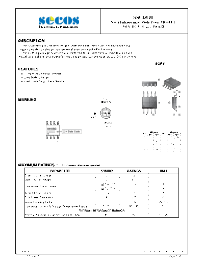 Secos ssg0410  . Electronic Components Datasheets Active components Transistors Secos ssg0410.pdf