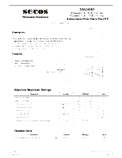 Secos ssg4503  . Electronic Components Datasheets Active components Transistors Secos ssg4503.pdf
