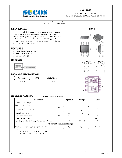 . Electronic Components Datasheets ssg4801  . Electronic Components Datasheets Active components Transistors Secos ssg4801.pdf