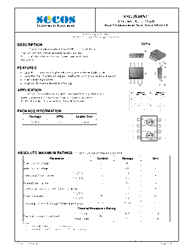 Secos ssg4940nc  . Electronic Components Datasheets Active components Transistors Secos ssg4940nc.pdf