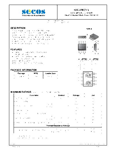 Secos ssg4902na  . Electronic Components Datasheets Active components Transistors Secos ssg4902na.pdf