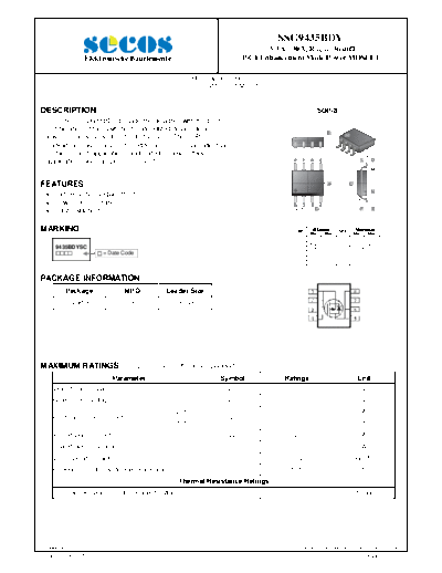 Secos ssg9435bdy  . Electronic Components Datasheets Active components Transistors Secos ssg9435bdy.pdf