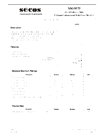 Secos ssg9575  . Electronic Components Datasheets Active components Transistors Secos ssg9575.pdf