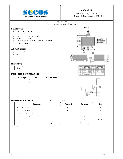 Secos ssn3541  . Electronic Components Datasheets Active components Transistors Secos ssn3541.pdf