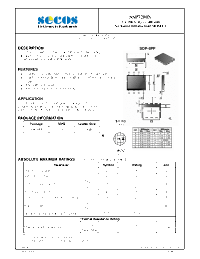 Secos ssp7200n  . Electronic Components Datasheets Active components Transistors Secos ssp7200n.pdf