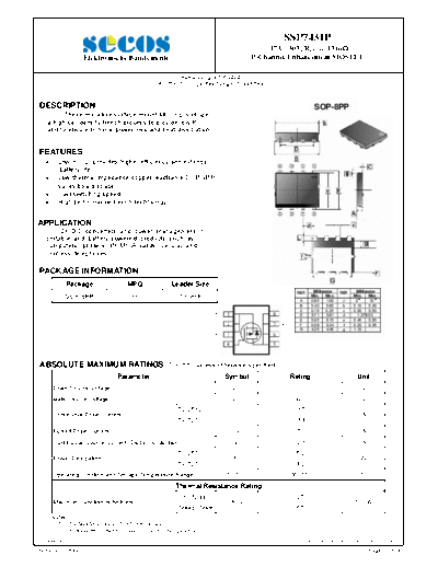 Secos ssp7431p  . Electronic Components Datasheets Active components Transistors Secos ssp7431p.pdf