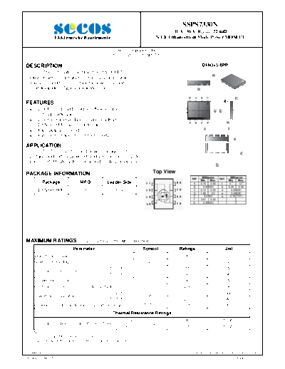 Secos ssps7330n  . Electronic Components Datasheets Active components Transistors Secos ssps7330n.pdf