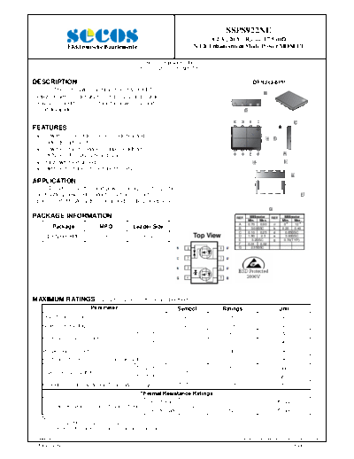 Secos ssps922ne  . Electronic Components Datasheets Active components Transistors Secos ssps922ne.pdf