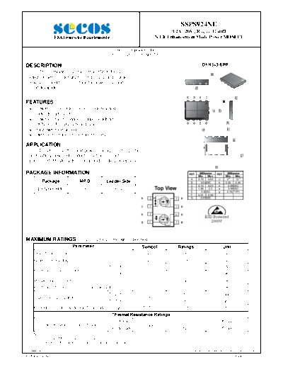 Secos ssps924ne  . Electronic Components Datasheets Active components Transistors Secos ssps924ne.pdf