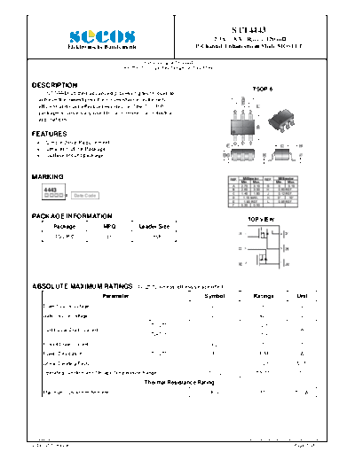 Secos stt4443  . Electronic Components Datasheets Active components Transistors Secos stt4443.pdf