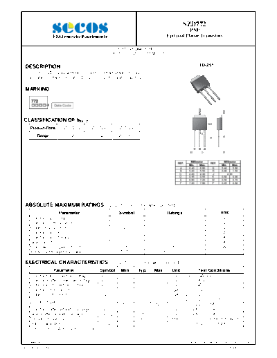 Secos szd772  . Electronic Components Datasheets Active components Transistors Secos szd772.pdf