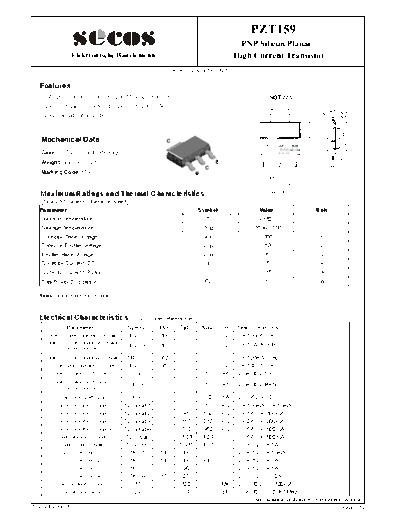 . Electronic Components Datasheets pzt159  . Electronic Components Datasheets Active components Transistors Secos pzt159.pdf