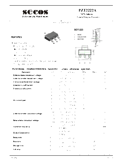 Secos pzt2222a  . Electronic Components Datasheets Active components Transistors Secos pzt2222a.pdf