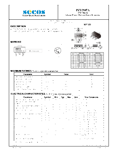 Secos pzt2907a  . Electronic Components Datasheets Active components Transistors Secos pzt2907a.pdf