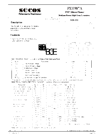 Secos pzt987a  . Electronic Components Datasheets Active components Transistors Secos pzt987a.pdf