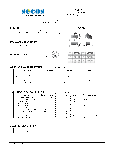 Secos s9018w  . Electronic Components Datasheets Active components Transistors Secos s9018w.pdf