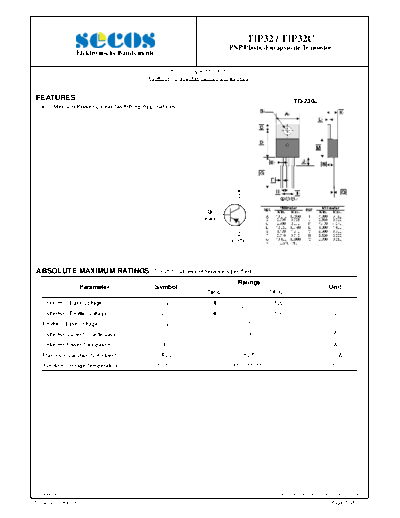 Secos tip32  . Electronic Components Datasheets Active components Transistors Secos tip32.pdf