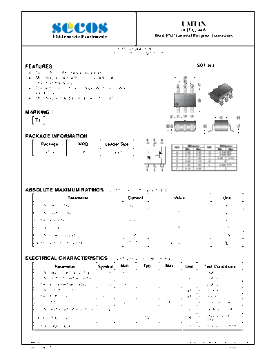 Secos umt1n  . Electronic Components Datasheets Active components Transistors Secos umt1n.pdf