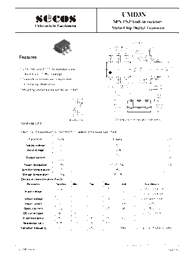 Secos umd3n  . Electronic Components Datasheets Active components Transistors Secos umd3n.pdf