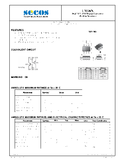 Secos umd6n  . Electronic Components Datasheets Active components Transistors Secos umd6n.pdf