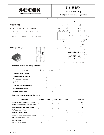 Secos umh15n  . Electronic Components Datasheets Active components Transistors Secos umh15n.pdf