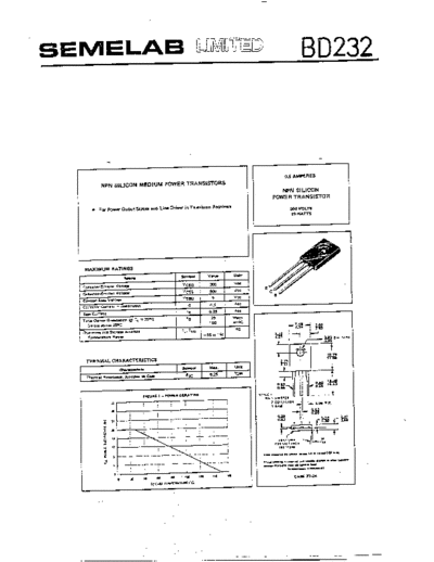 Semelab bd232  . Electronic Components Datasheets Active components Transistors Semelab bd232.pdf