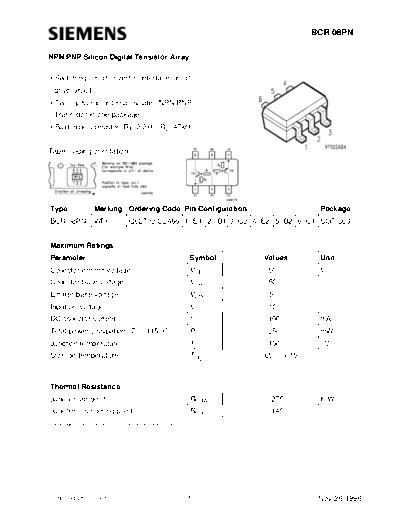 Siemens bcr08pn  . Electronic Components Datasheets Active components Transistors Siemens bcr08pn.pdf