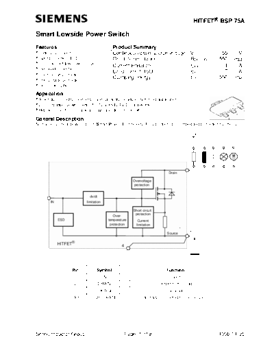 Siemens bsp75a  . Electronic Components Datasheets Active components Transistors Siemens bsp75a.pdf