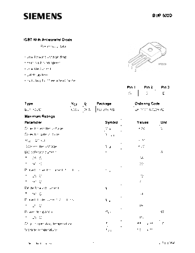 Siemens bup602d  . Electronic Components Datasheets Active components Transistors Siemens bup602d.pdf