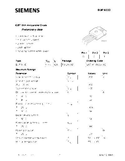 Siemens bup603d  . Electronic Components Datasheets Active components Transistors Siemens bup603d.pdf