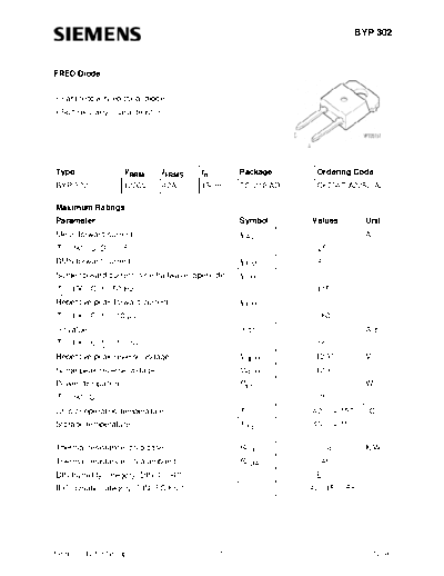 Siemens byp302  . Electronic Components Datasheets Active components Transistors Siemens byp302.pdf