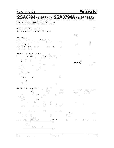 Panasonic 2sa794  . Electronic Components Datasheets Active components Transistors Panasonic 2sa794.pdf