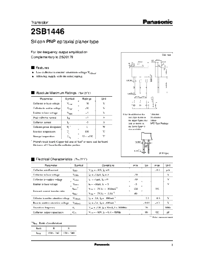 Panasonic 2sb1446 e  . Electronic Components Datasheets Active components Transistors Panasonic 2sb1446_e.pdf